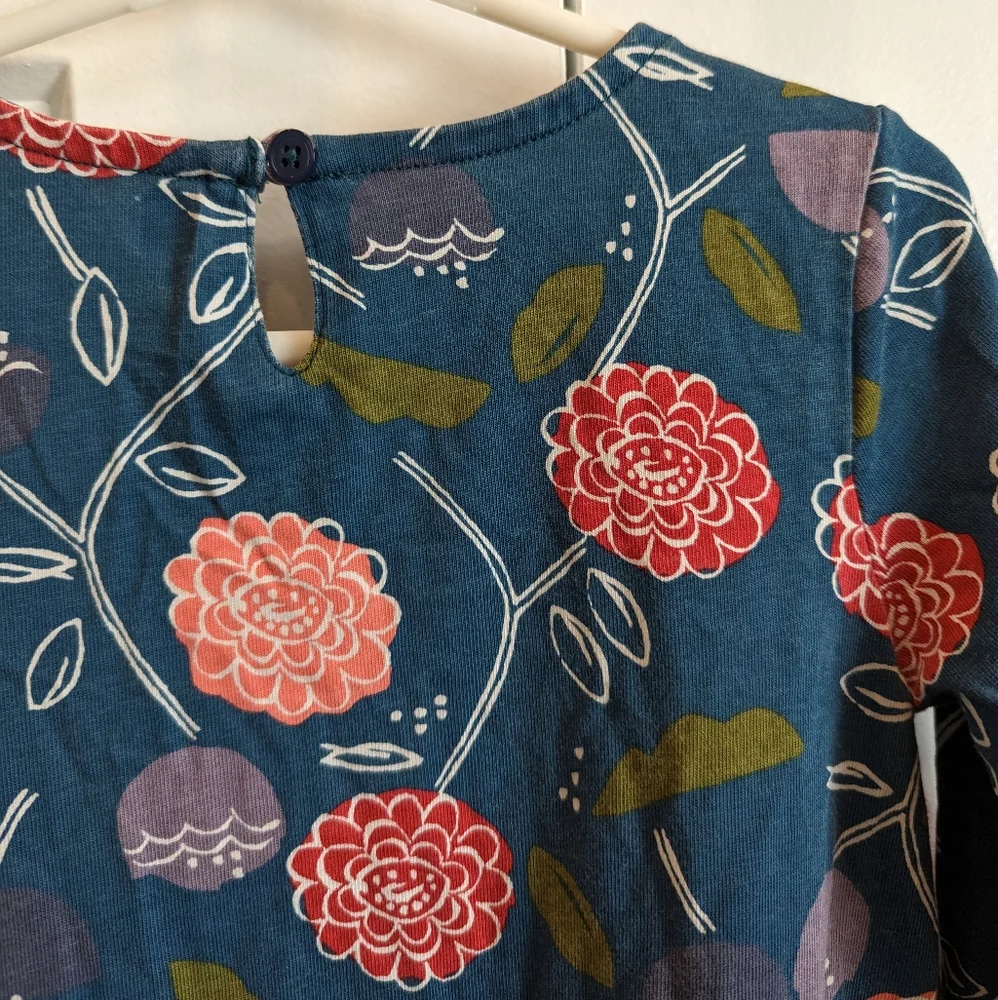 TEA Collection Girls folksy floral printed tiered ruffle skirt dress size 6
